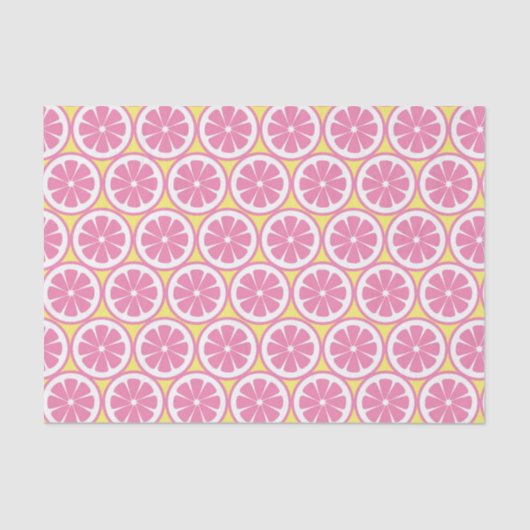 Pink Lemonade Lemon Slices Pattern Summer Party 薄葉紙 (正面)