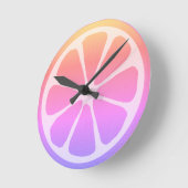 Pink Lemonade Summer  Fun Round Clock ラウンド壁時計 (傾斜)