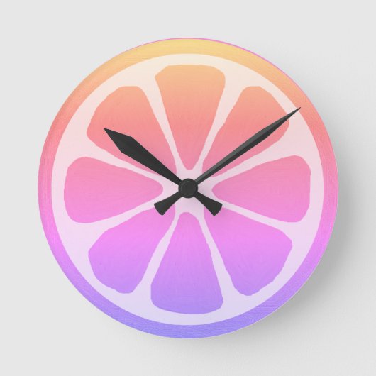 Pink Lemonade Summer  Fun Round Clock ラウンド壁時計 (正面)
