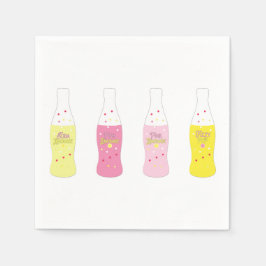 Pink Lemonade Vintage Soda Pop Striped Summer スタンダードカクテルナプキン