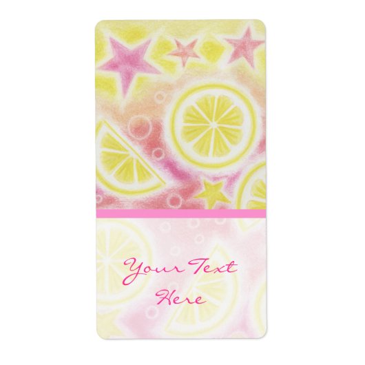 Pink Lemonade 'Your Text'ラベル大ストライプ ラベル (正面)