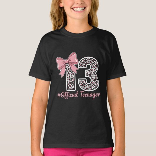 Pink Leopard “13” – Official Teenager T-Shirt Tシャツ (正面)
