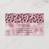Pink Leopard Animal Print Faux Foil Makeup Artist 名刺 (裏面)