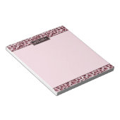 Pink Leopard Animal Print With Faux Foil And Name ノートパッド (アングル)