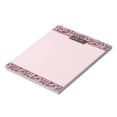 Pink Leopard Animal Print With Faux Foil And Name ノートパッド (回転)