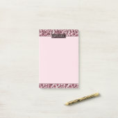 Pink Leopard Animal Print With Faux Foil And Name ポストイット (デスク上)