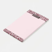 Pink Leopard Animal Print With Faux Foil And Name ポストイット (アングル)