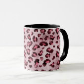 Pink Leopard Animal Print With Faux Foil And Name マグカップ (正面右)
