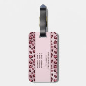 Pink Leopard Animal Print With Faux Foil And Name ラゲッジタグ (裏面縦)