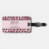 Pink Leopard Animal Print With Faux Foil And Name ラゲッジタグ (裏面横)