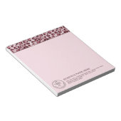 Pink Leopard Animal Print With Your Logo And Info ノートパッド (アングル)