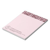 Pink Leopard Animal Print With Your Logo And Info ノートパッド (回転)