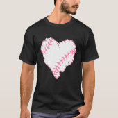 Pink Leopard Baseball Heart Baseball Fans Baseball Tシャツ (正面)