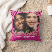 Pink Leopard BFF Friends最高の写真 クッション (ブランケット)