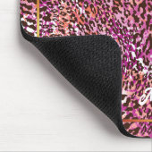 Pink Leopard Camo Style Customized Name マウスパッド (コーナー)