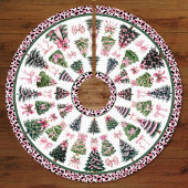 Pink leopard coquette christmas trees custom ブラッシュドポリエステルツリースカート