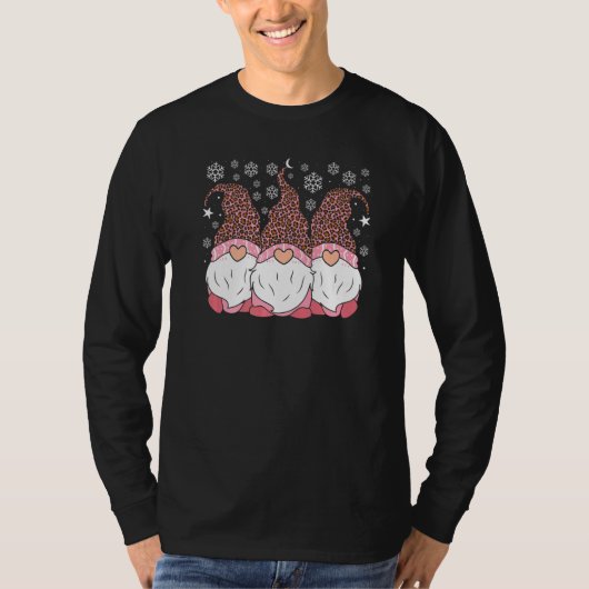Pink Leopard Hat Gnomes Christmas Day Women's Appa Tシャツ (正面)