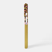 Pink Leopard Print and Gold Foil iPhone Case 16ケース (左側面)