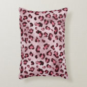 Pink Leopard Print Artistic Wild Cat Fur Texture アクセントクッション (正面(垂直))