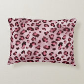 Pink Leopard Print Artistic Wild Cat Fur Texture アクセントクッション (裏面)