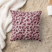 Pink Leopard Print Artistic Wild Cat Fur Texture クッション (ブランケット)