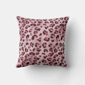 Pink Leopard Print Artistic Wild Cat Fur Texture クッション (裏面)