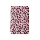 Pink Leopard Print Artistic Wild Cat Fur Texture バスマット (正面縦)