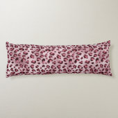 Pink Leopard Print Artistic Wild Cat Fur Texture ボディピロー (裏面)
