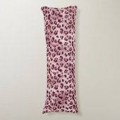 Pink Leopard Print Artistic Wild Cat Fur Texture ボディピロー (正面縦)