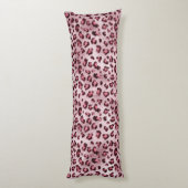 Pink Leopard Print Artistic Wild Cat Fur Texture ボディピロー (裏面 (縦))