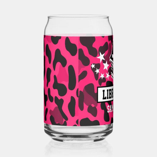 Pink Leopard Print Librarian Name ガラス缶 (右)