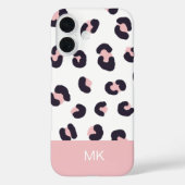Pink Leopard Print Monogrammed Case-Mate iPhoneケース (裏面)