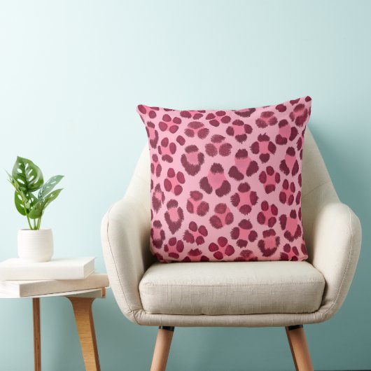 Pink Leopard Print Pattern クッション (椅子)