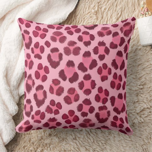 Pink Leopard Print Pattern クッション (ブランケット)