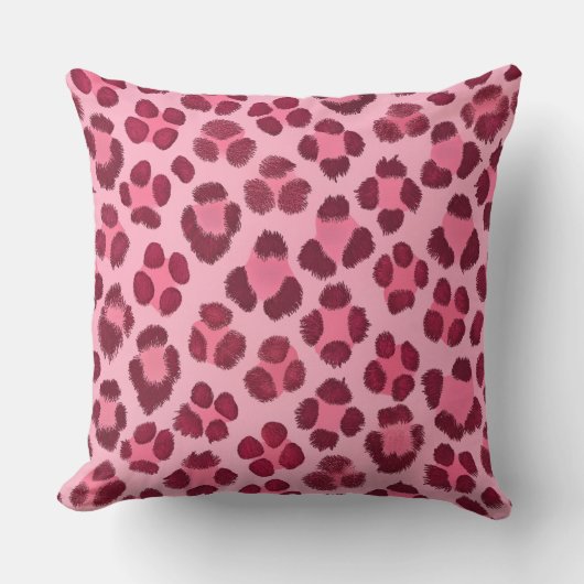 Pink Leopard Print Pattern クッション (正面)