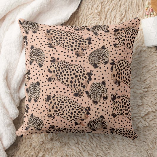 Pink Leopard Print Pattern – Chic Animal クッション (ブランケット)