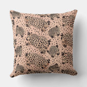 Pink Leopard Print Pattern – Chic Animal クッション (裏面)