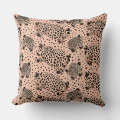 Pink Leopard Print Pattern – Chic Animal クッション (正面)