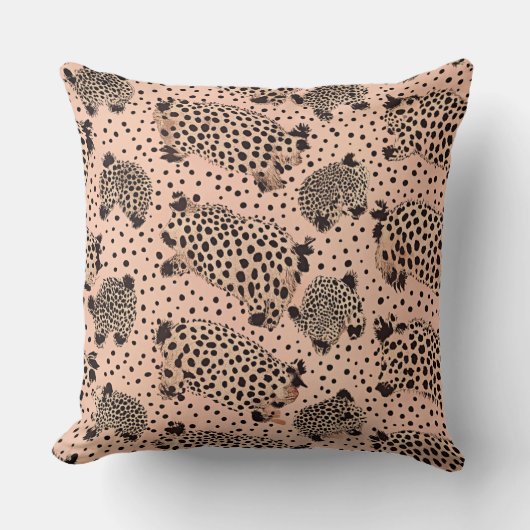 Pink Leopard Print Pattern – Chic Animal クッション (正面)
