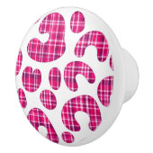 Pink leopard print tartan knob Scottish  セラミックノブ (右)