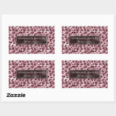 Pink Leopard Print With Faux Foil And Custom Text 長方形シール (シート)