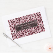 Pink Leopard Print With Faux Foil And Custom Text 長方形シール (封筒)