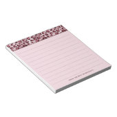 Pink Leopard Print With Lines And Custom Text ノートパッド (アングル)