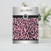 Pink Leopard RSVPテンプレート 出欠カード (スタンド正面)