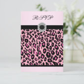 Pink Leopard RSVPテンプレート 出欠カード (スタンド正面)
