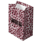 Pink Leopard Small Business Product Packaging ミディアムペーパーバッグ (正面アングル)