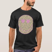Pink Leopard Smile Face  Heart Eyes Happy Face Tシャツ (正面)