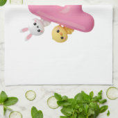 Pink Letter A Forest Animals Kitchen Towel キッチンタオル (折り畳み)