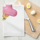 Pink Letter A Forest Animals Kitchen Towel キッチンタオル (四つ折り)