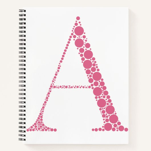 Pink Letter A Journal – Minimal Aesthetic Notebook ノートブック (正面)